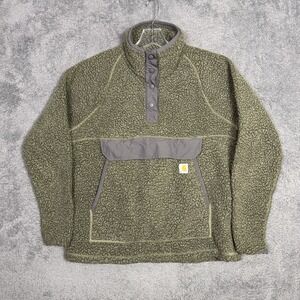 Carhartt Jacket Womens M 8-10 Pullover 104922-W 1/4 Snap Fleece Sherpa Sweater